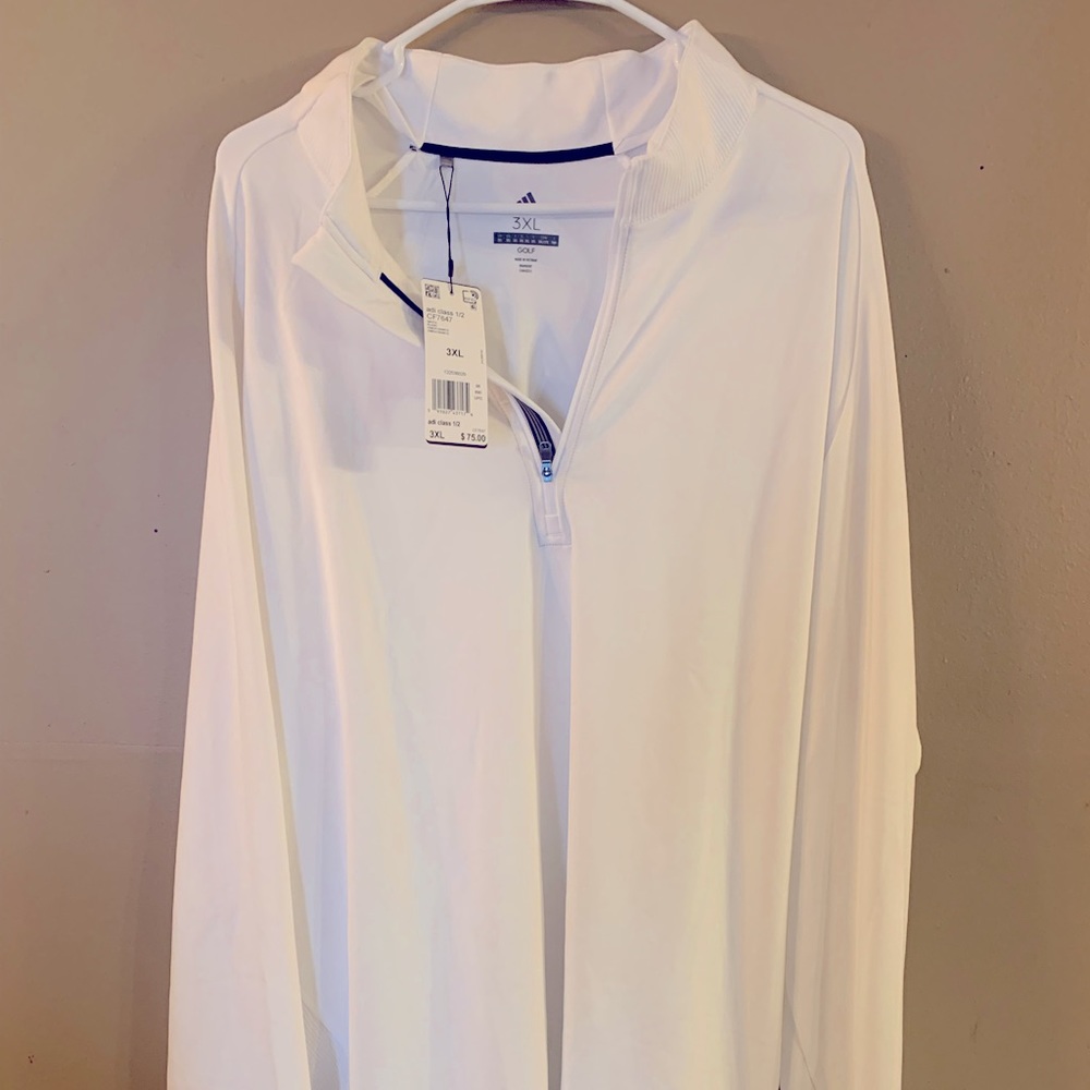 Adidas 1/4 zip 3XL long sleeve Brand New White ONE LEFT !!!